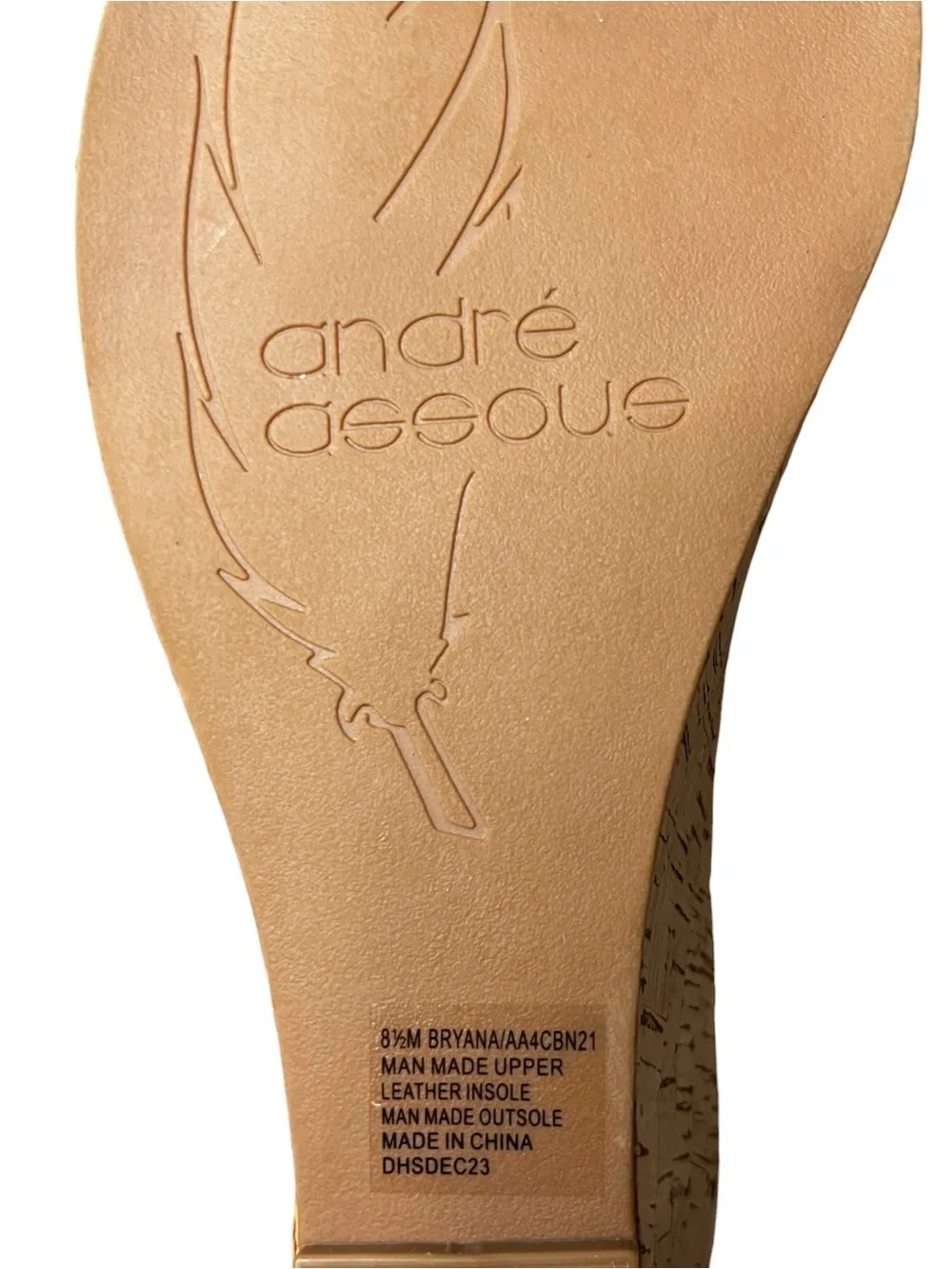 🌻NEW NWOT Andre Assous Bryana Woven Cork Wedge Sandals Women's Size 8.5